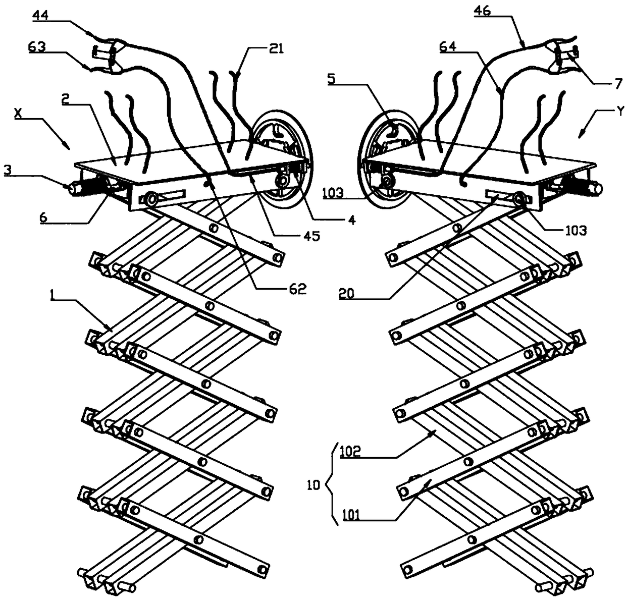 Stilts-type lifting device