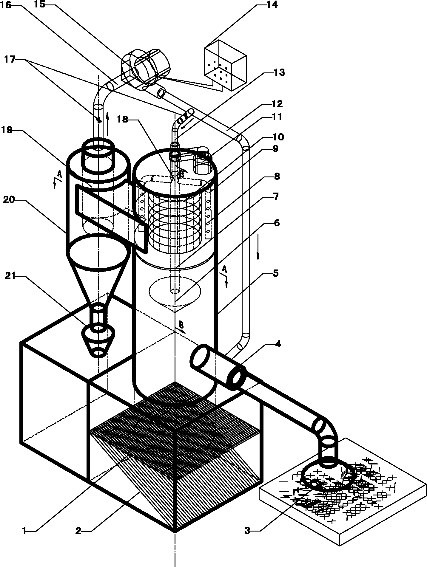 Combined cyclone separation/collection device and method for separating and collecting pollen