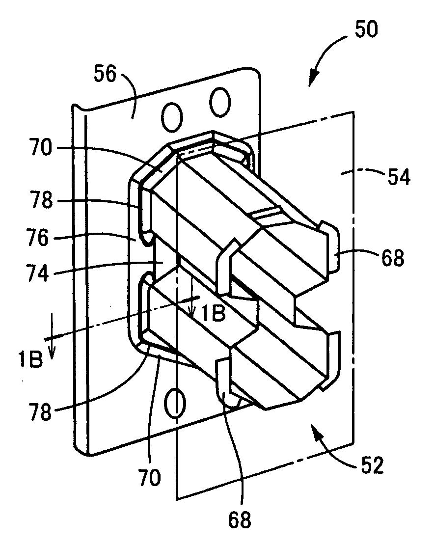 Impack absorbing member for vehicle