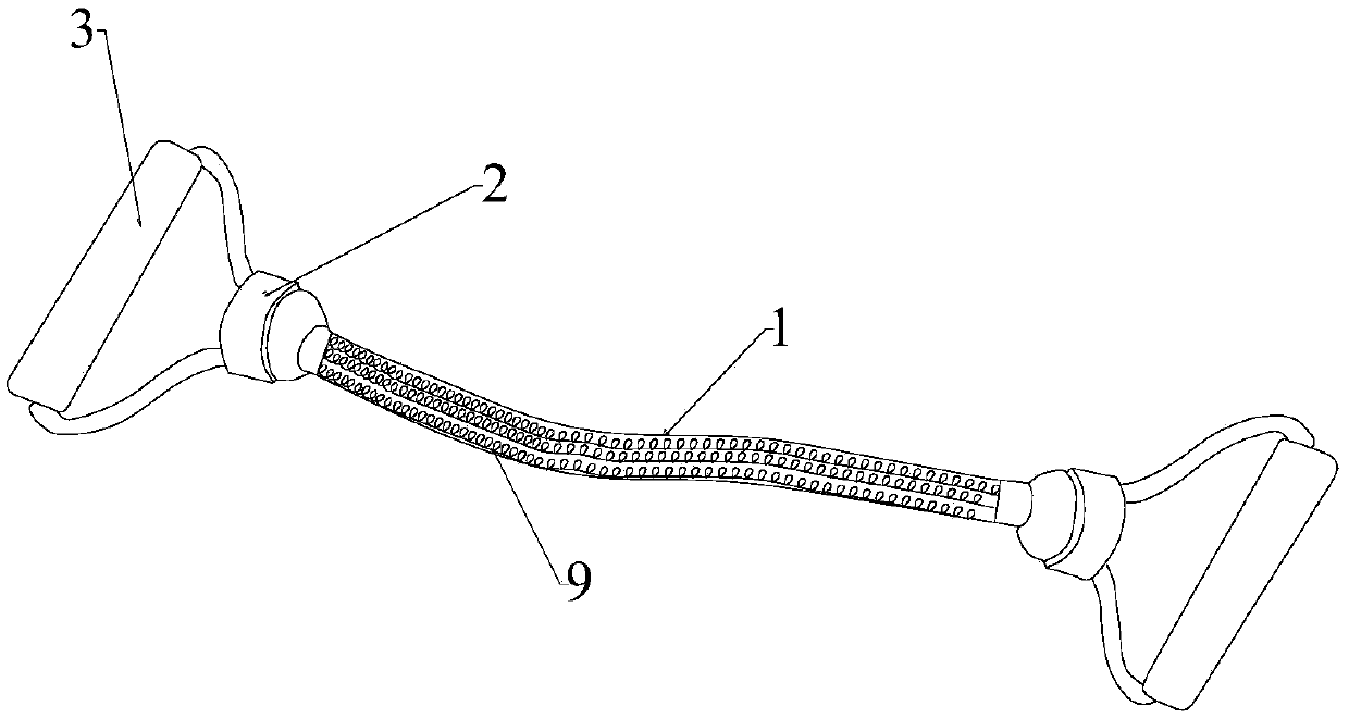 Intelligent handle of elastic string, intelligent elastic string, and use method of intelligent elastic string