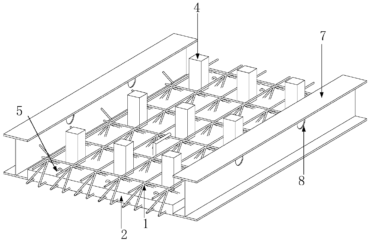 Pipeline-separated fabricated invisible beam laminated floor slab installed from top to bottom