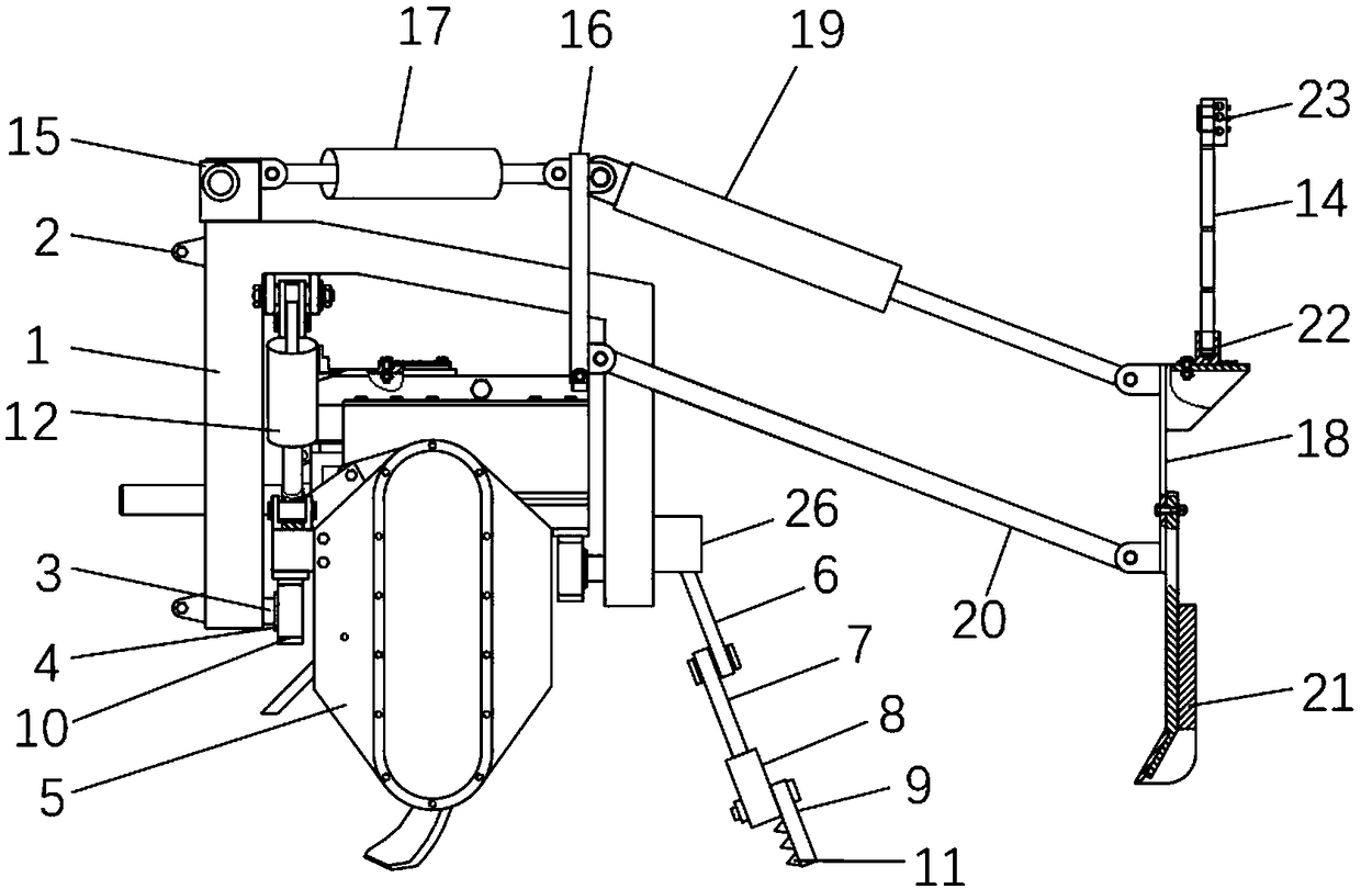 Self-balancing slurry harrowing and soil flatting operation machine for paddy field