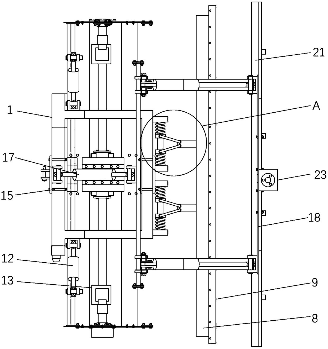 Self-balancing slurry harrowing and soil flatting operation machine for paddy field