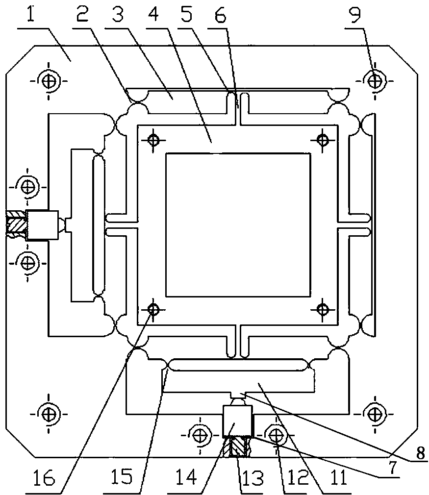 Two-dimensional parallel flexible micro-motion platform based on piezoelectric driving