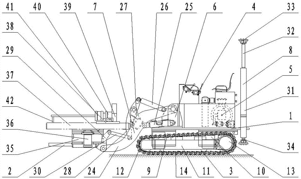 Outburst prevention track drilling machine for laneway excavation