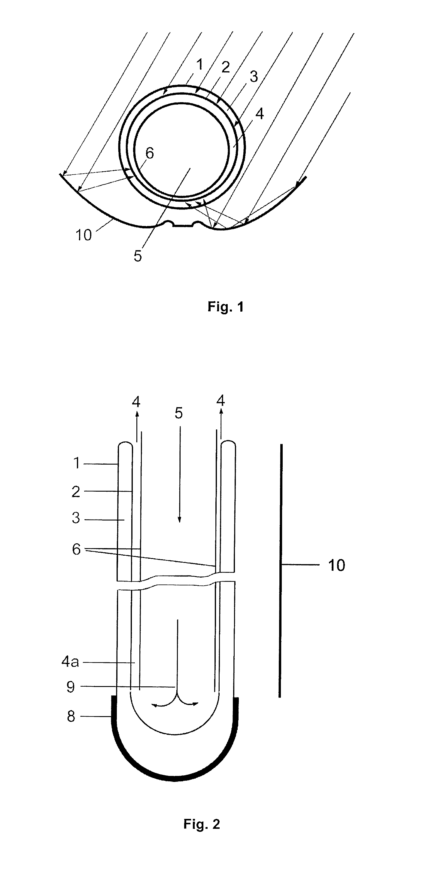 Tube collector with variable thermal conductivity of the coaxial tube