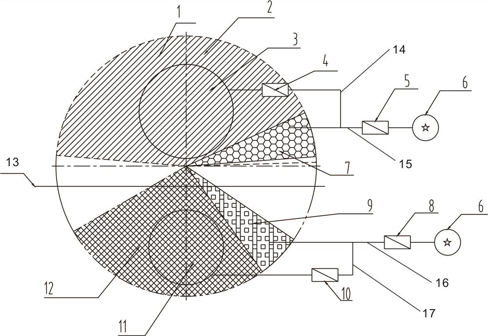 Double-blowing system for distribution head of vacuum disc filter