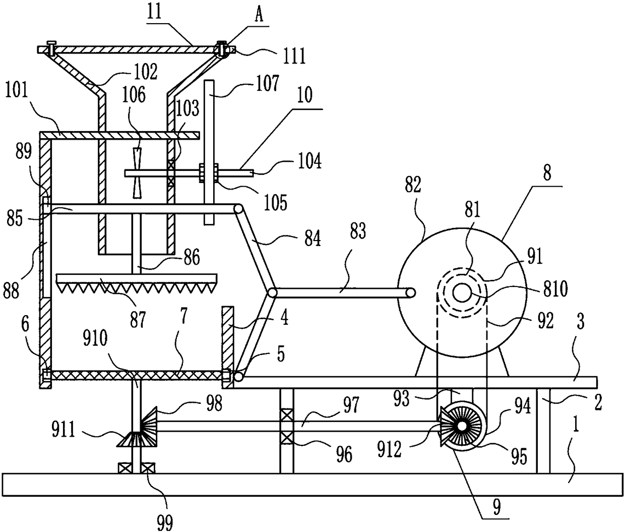 Waste light-emitting diode (LED) light tube smashing device