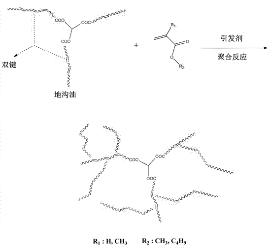 Preparation method of macromolecule plasticizer based on recycled cooking oil