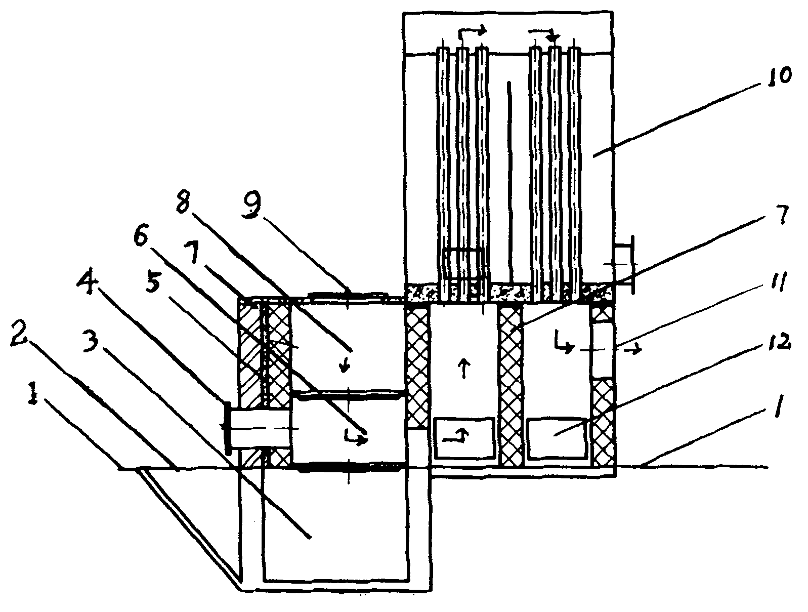 Brick hearth type hot blast stove