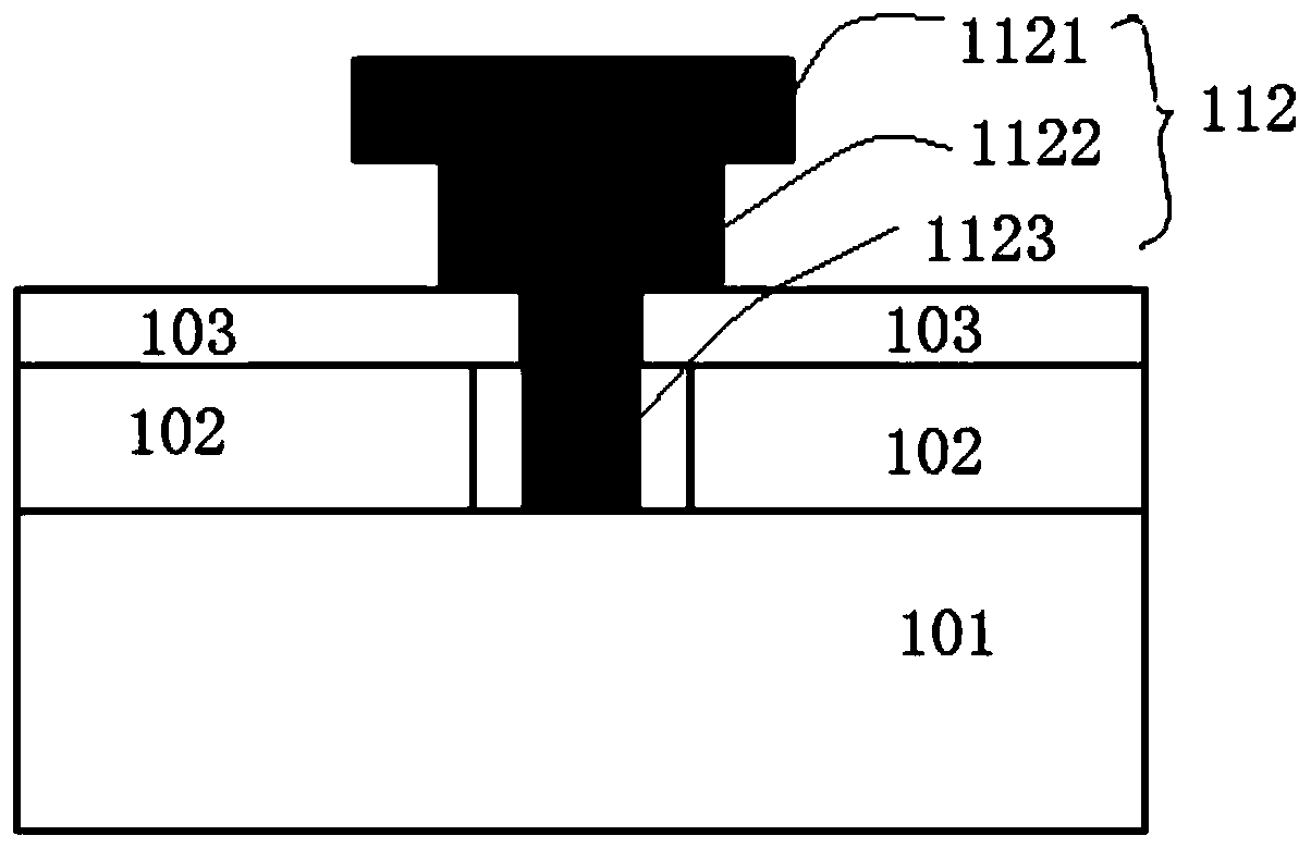 Double-T-shaped nano gate and preparation method thereof