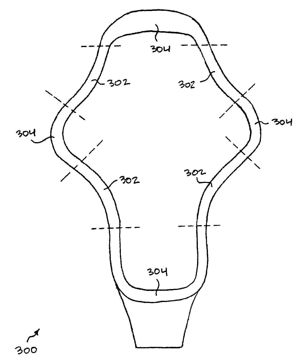 Lacrosse head having a wide catching area and channeled thongs