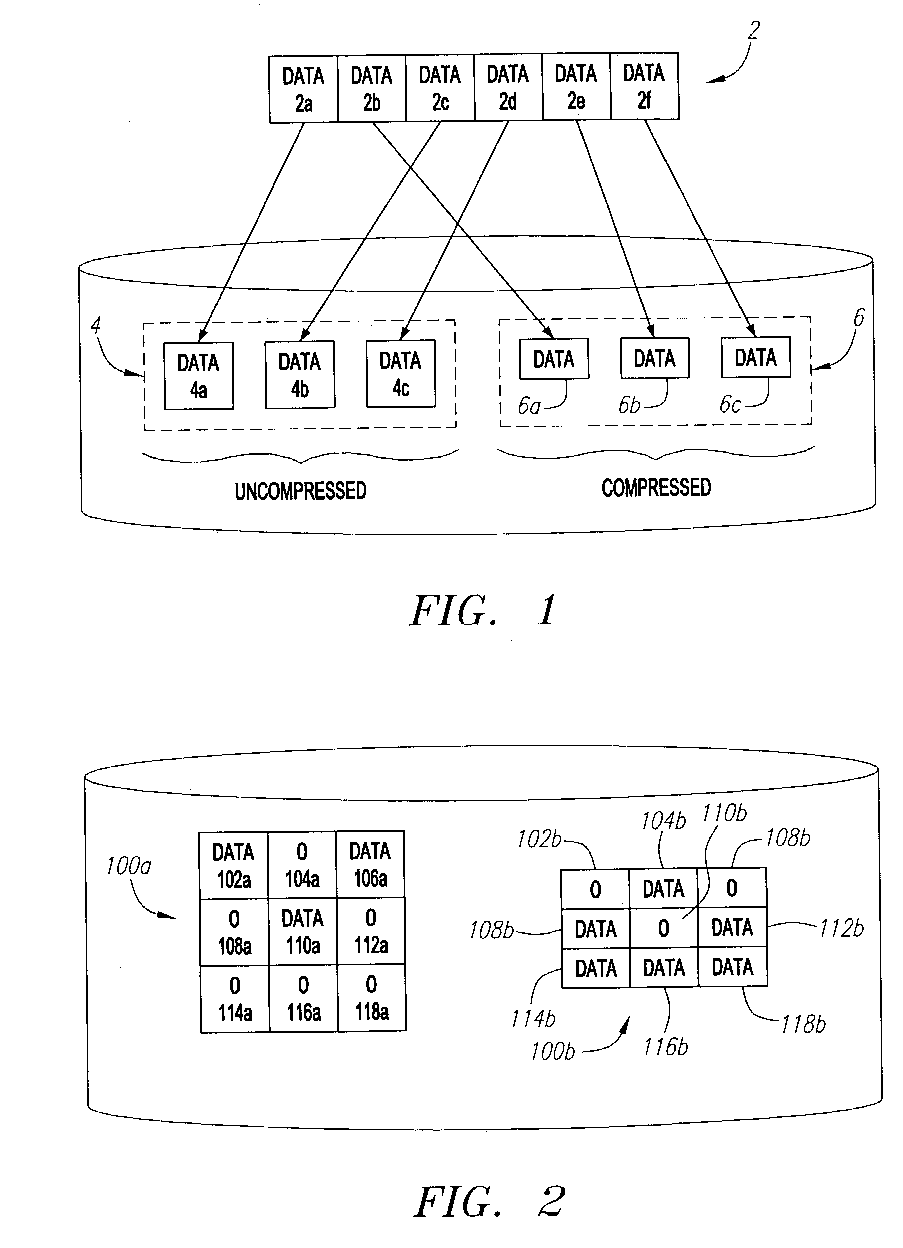 Method and mechanism for on-line data compression and in-place updates