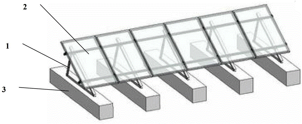 A solar photovoltaic module support and a photovoltaic system composed of the support