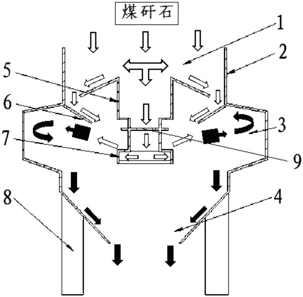 A crushing device for coal gangue sorting