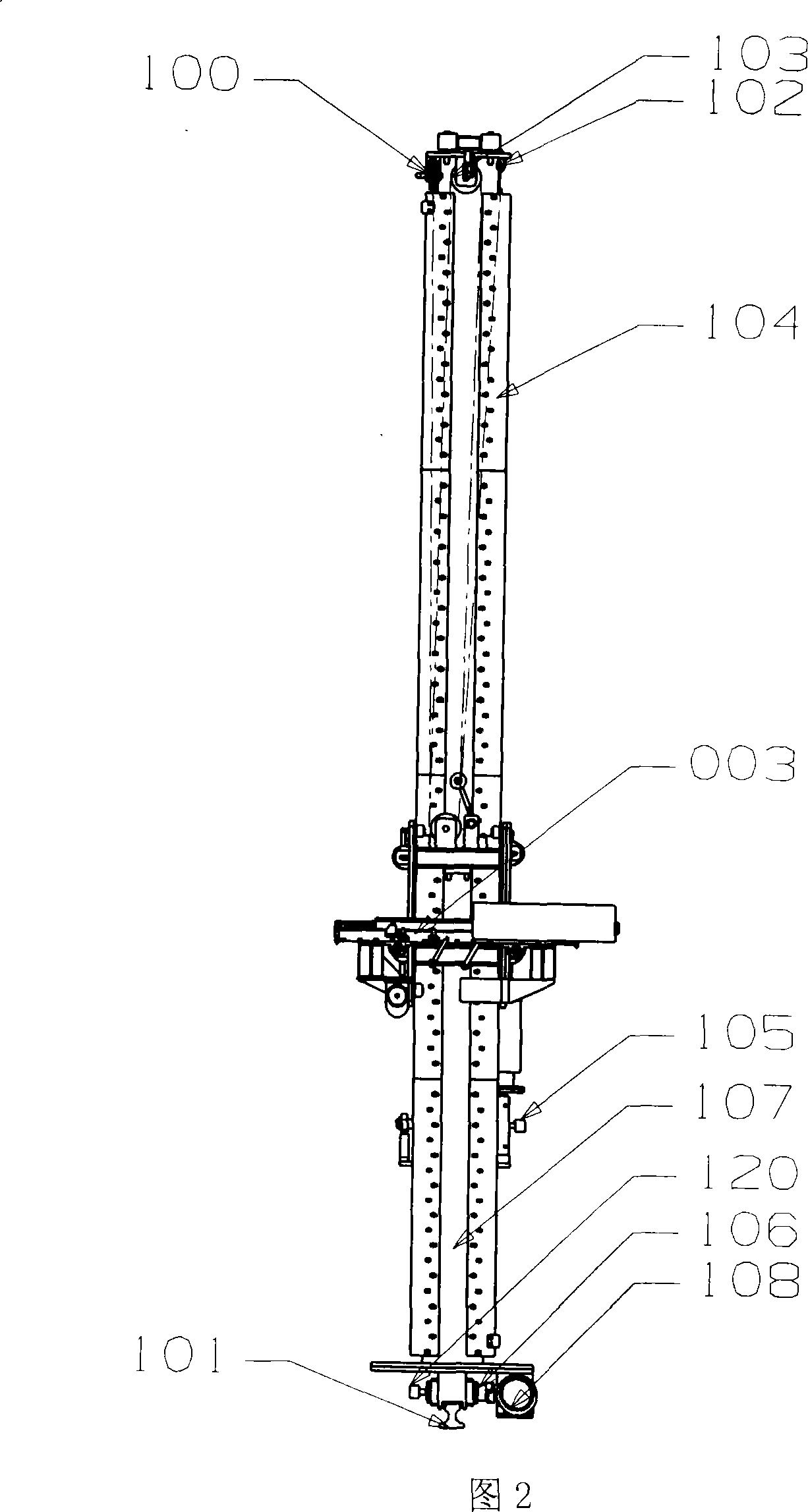 Tunnel type single-column cargo piling machine