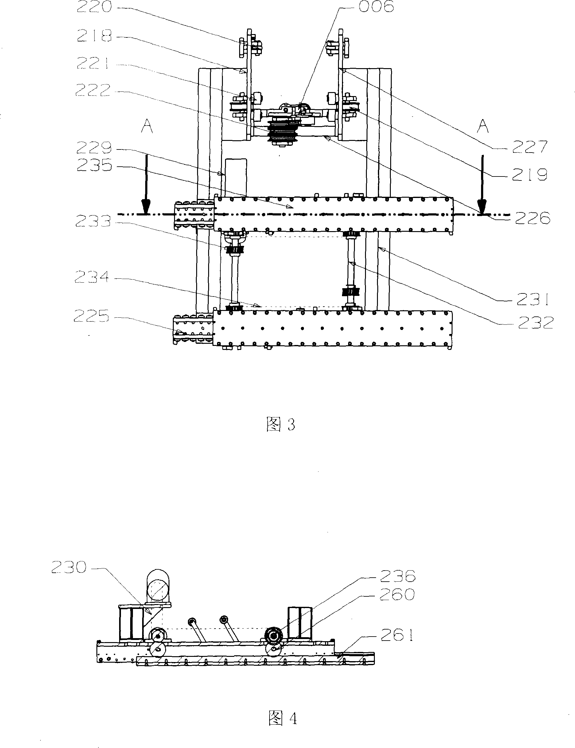 Tunnel type single-column cargo piling machine