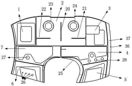 Integrated airplane structural part numerical-control machining capacity test model and application thereof