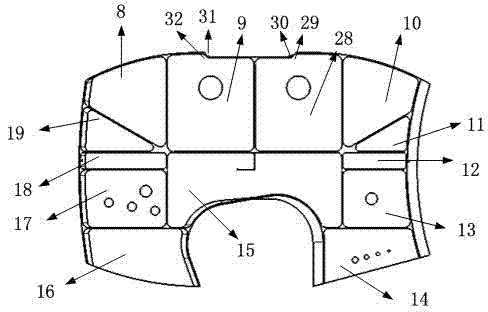 Integrated airplane structural part numerical-control machining capacity test model and application thereof