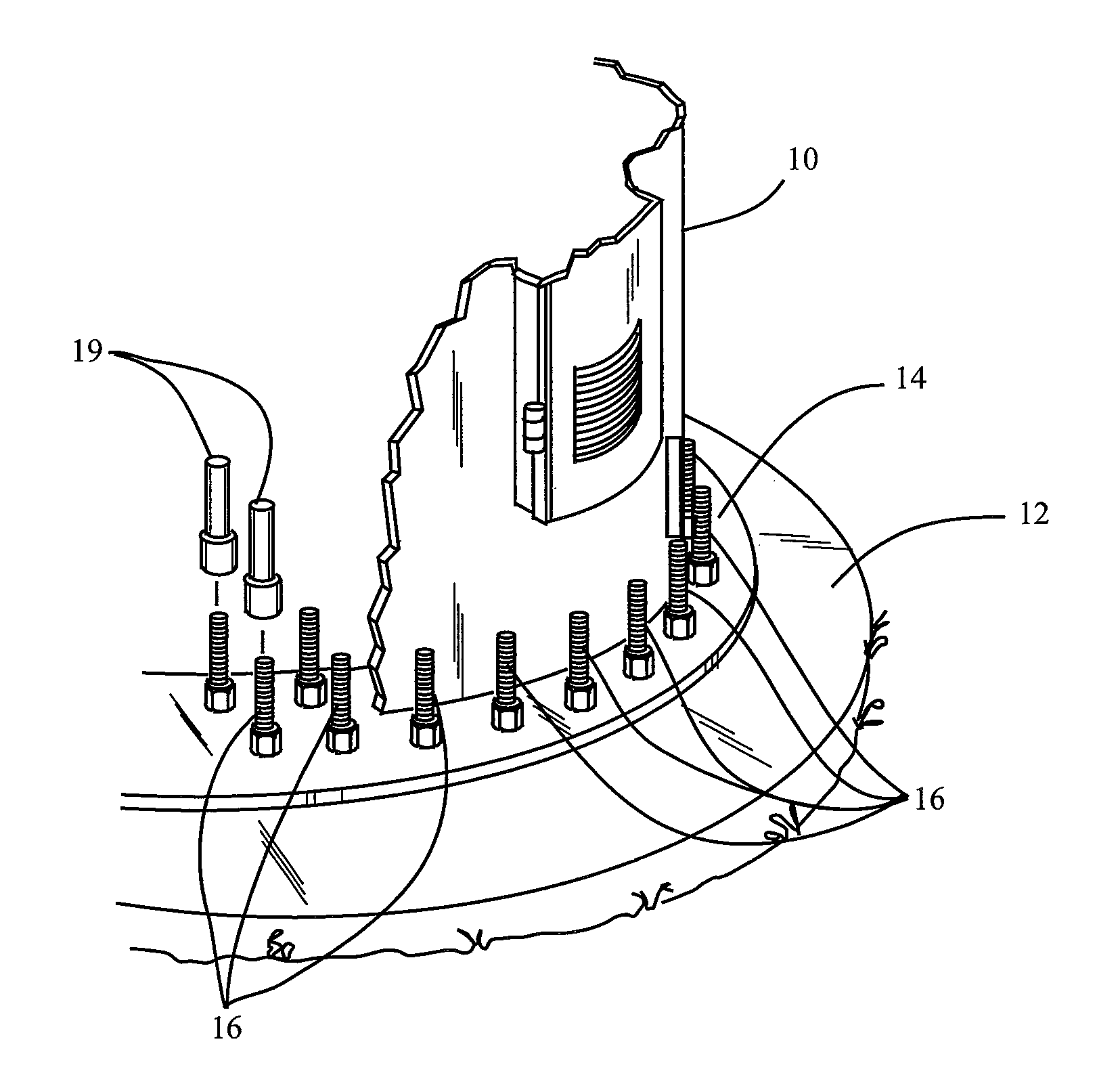 Wind turbine installation comprising an apparatus for protection of anchor bolts and method of installation