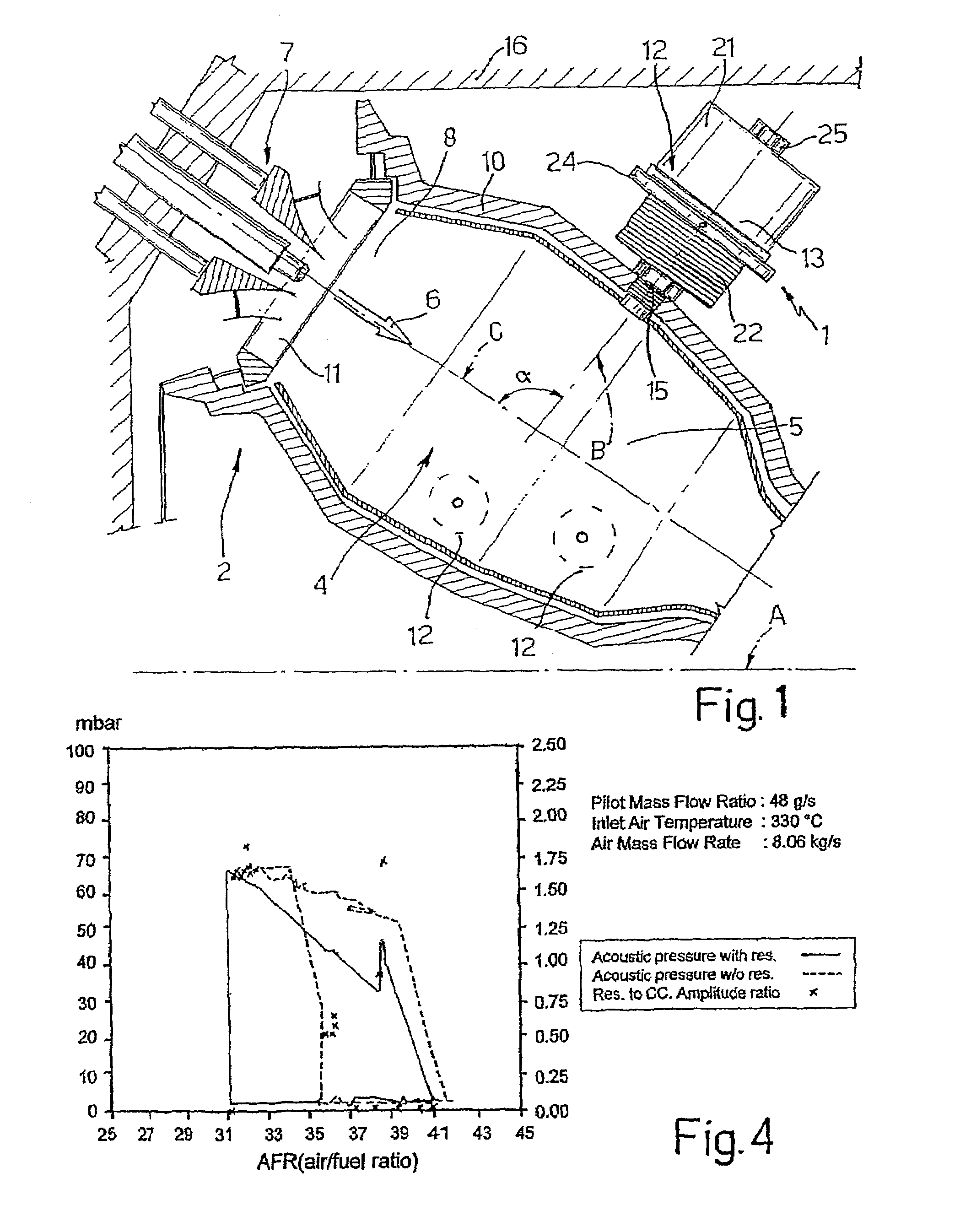 System for damping thermo-acoustic instability in a combustor device for a gas turbine