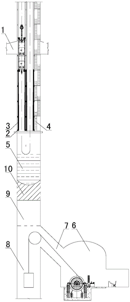 A reverse digging and penetration blasting method that does not damage the existing shaft when the shaft is extended