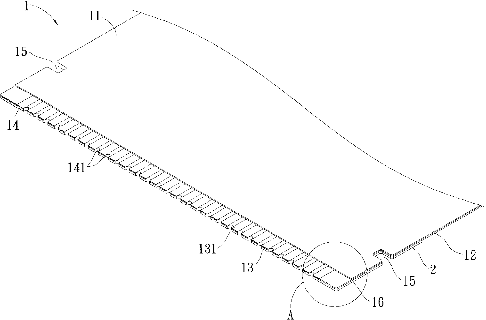 Flexible flat cable and flexible flat cable connector combination