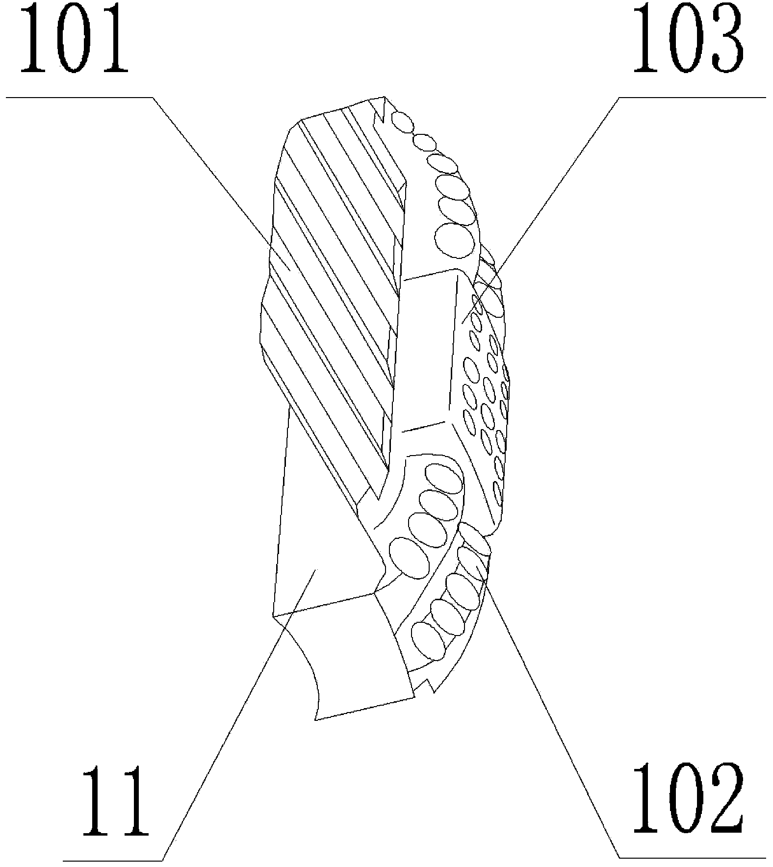 Device and method for controlling RWD (reaming while drilling) drilling pressure distribution relationship