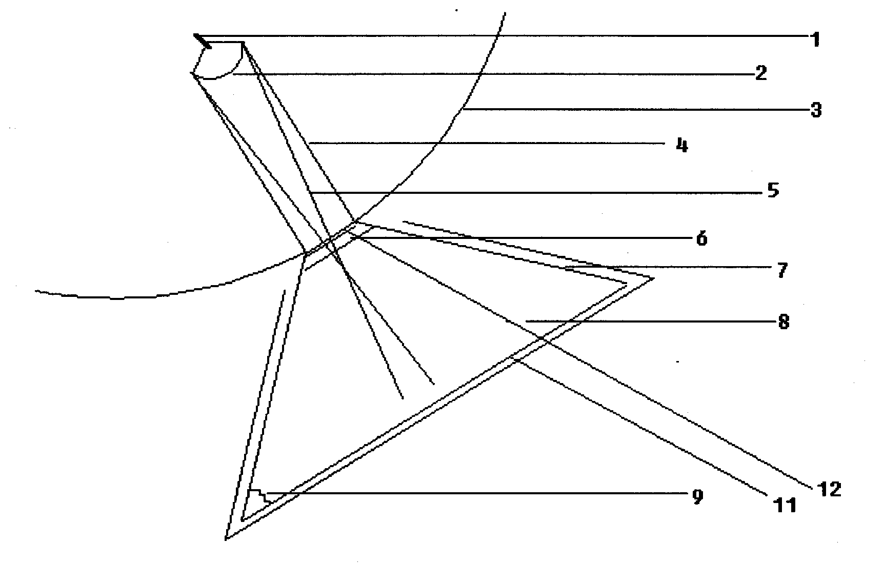 Focused 45-degree angle special-shaped heat preservation medium tank under parabolic reflector