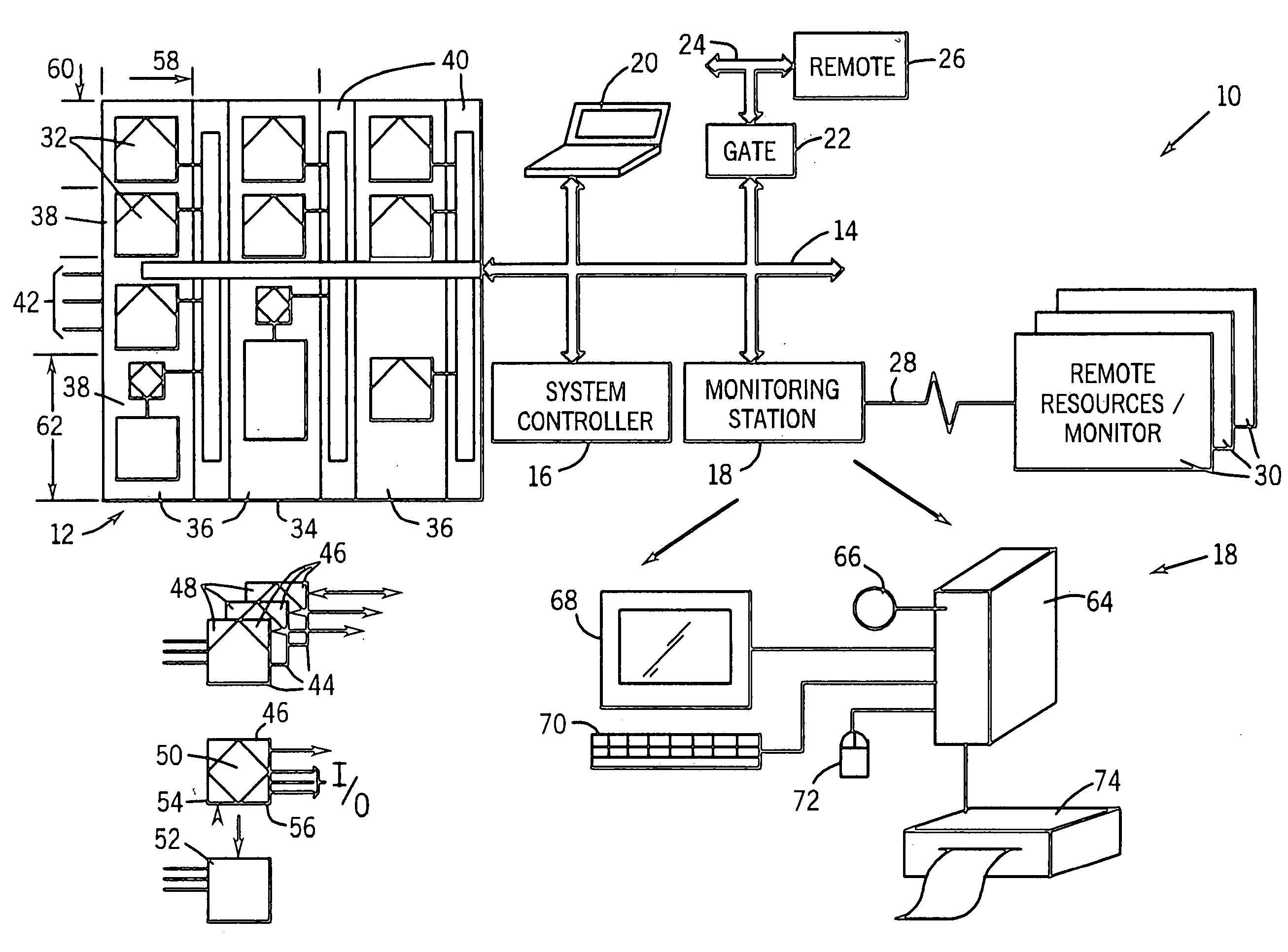 Networked control system with real time monitoring