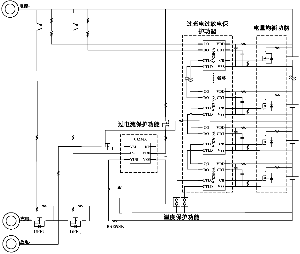 Iron phosphate lithium battery power supply management system used for service robots and working method