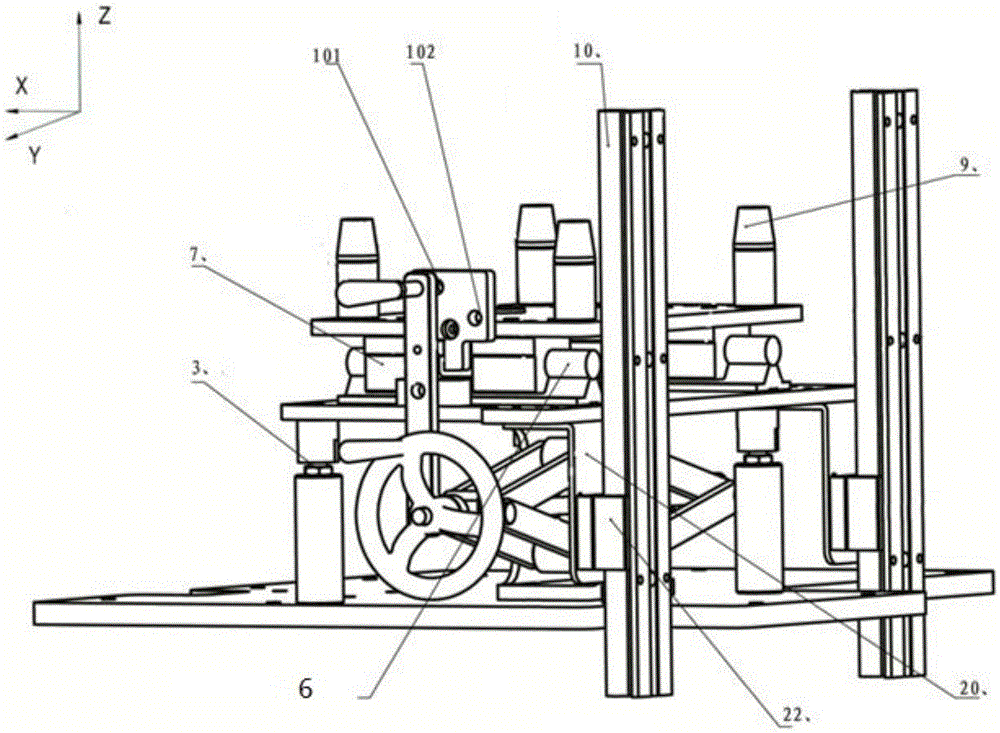 An automatic sewing unit sewing machine head position lifting device