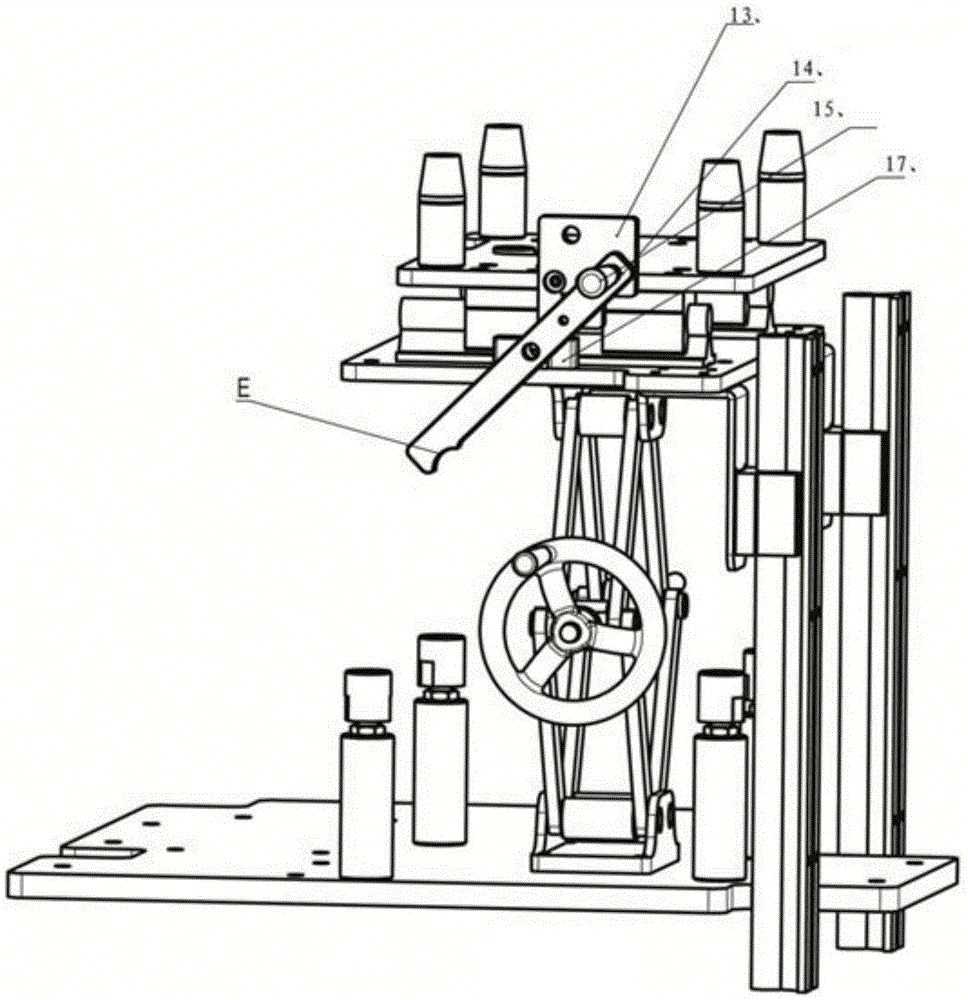 An automatic sewing unit sewing machine head position lifting device