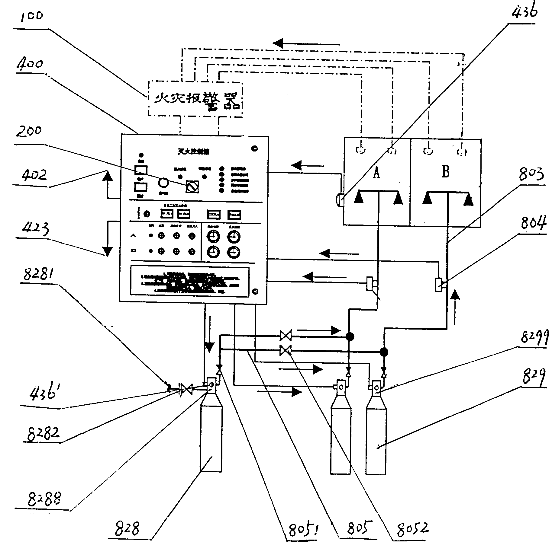 Ship fixed fire-extinguishing system training and fire-extinguishing integrated method and its equipment