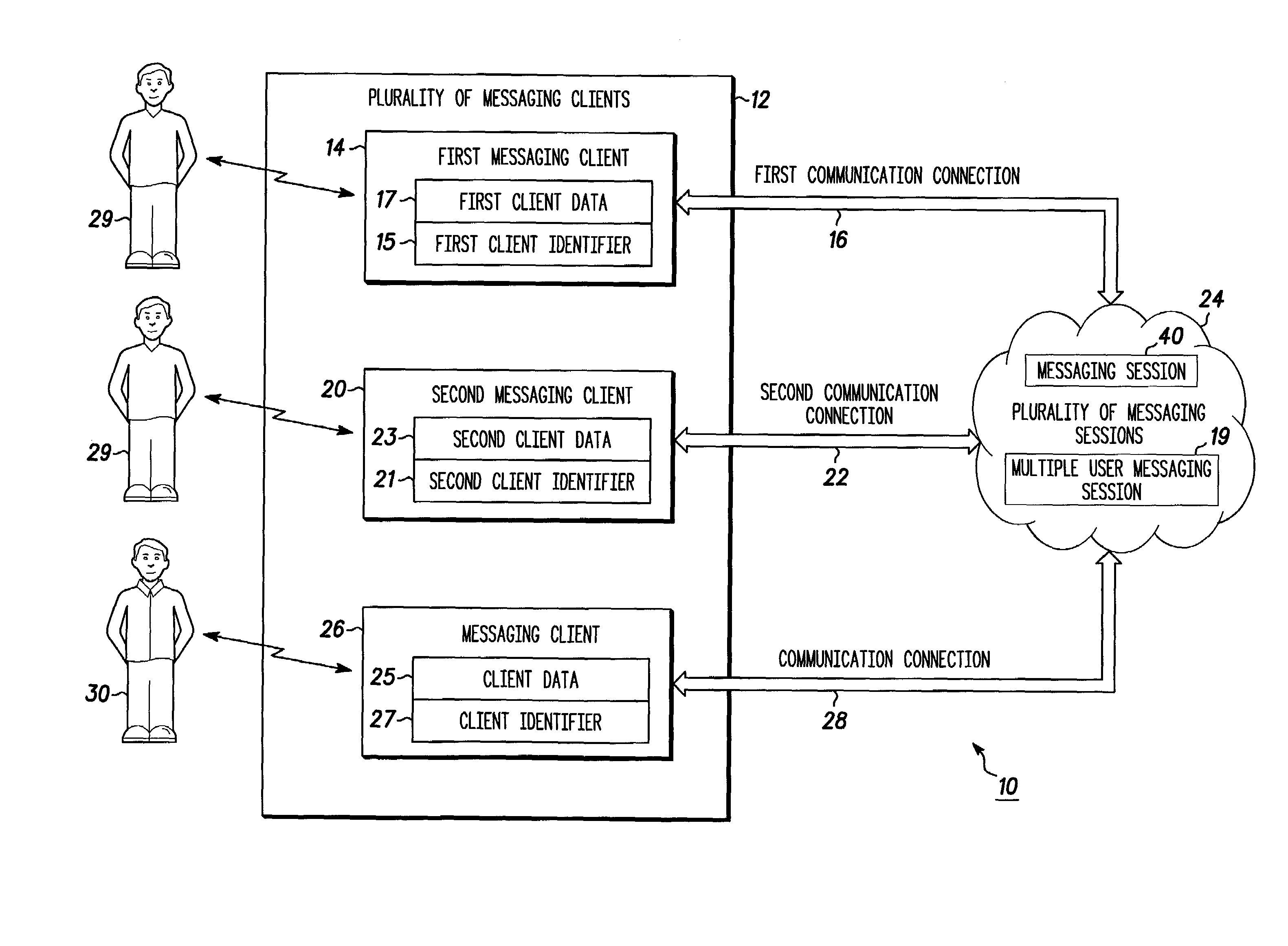 System for providing continuity between messaging clients and method therefor