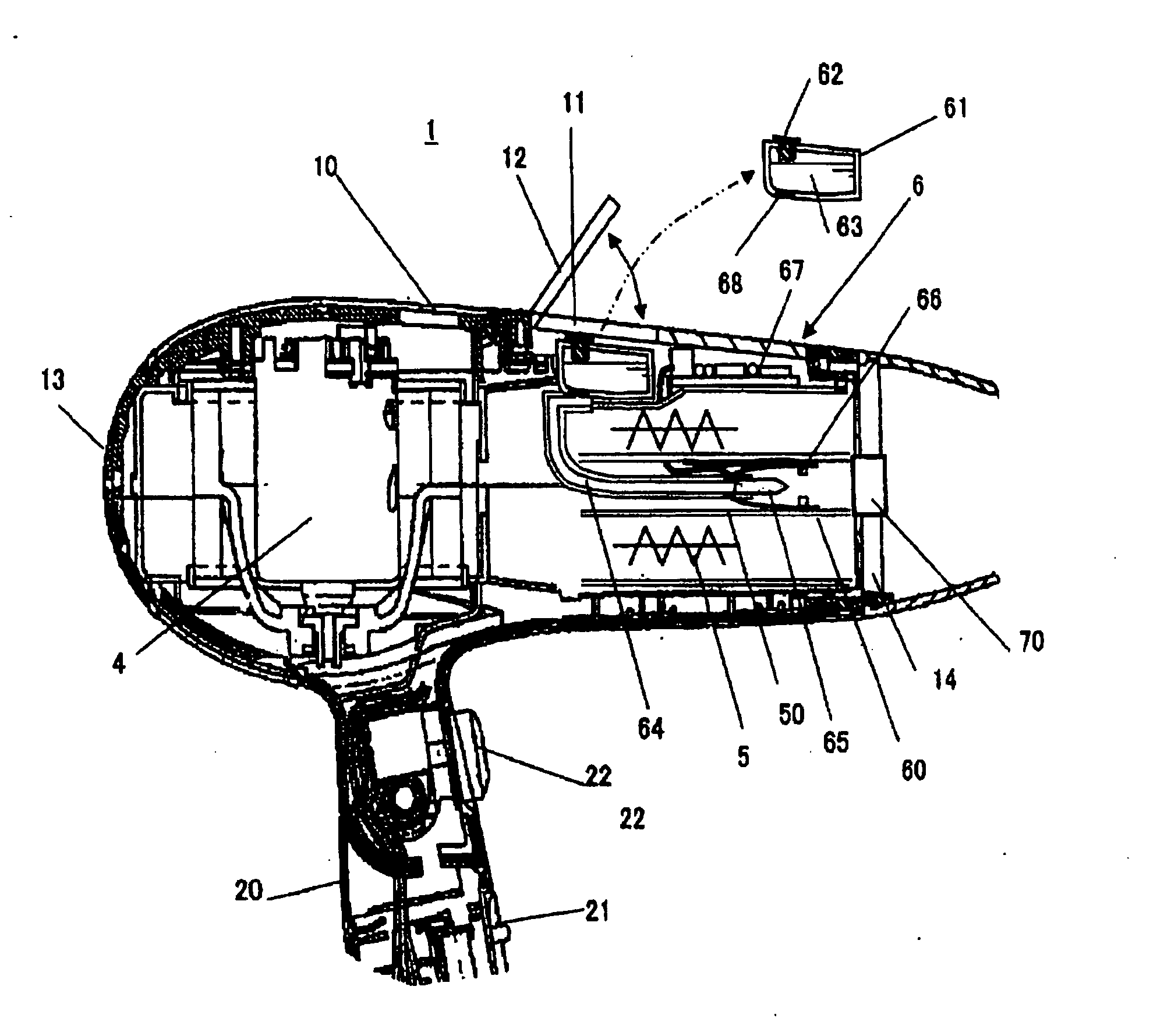 Electrostatic atomizing hairdryer and electrostatic atomizer