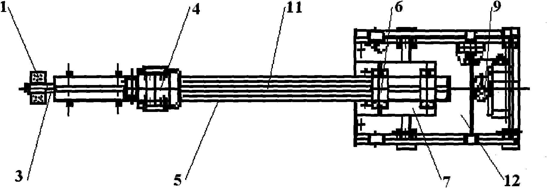 Grinding and driving mechanism of inner grinder of large-diameter cast iron pipe production line