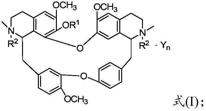 Bisbenzylisoquinoline compound as well as preparation method and application thereof