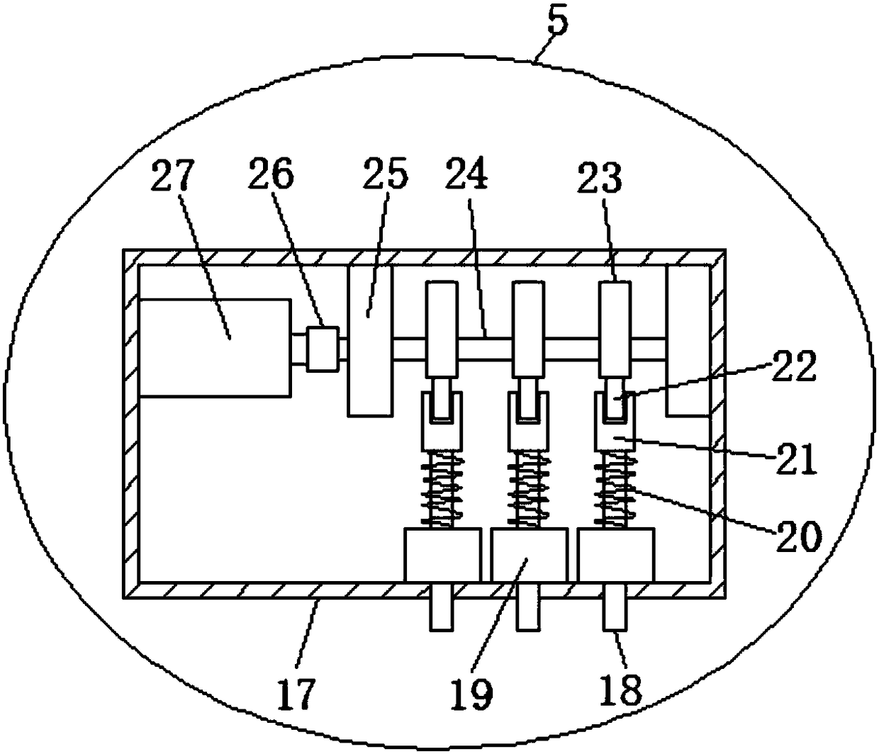 Tamping device for road engineering