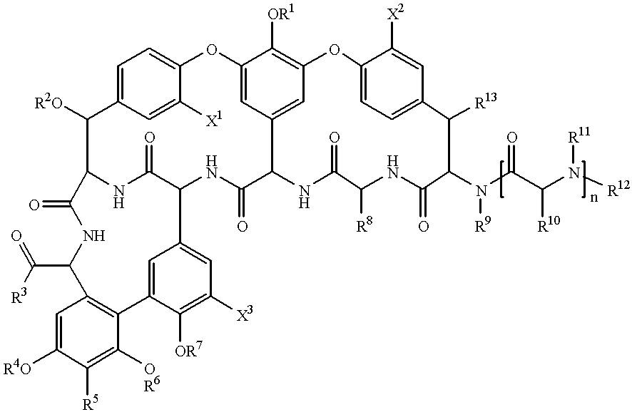 Glycopeptide phosphonate derivatives