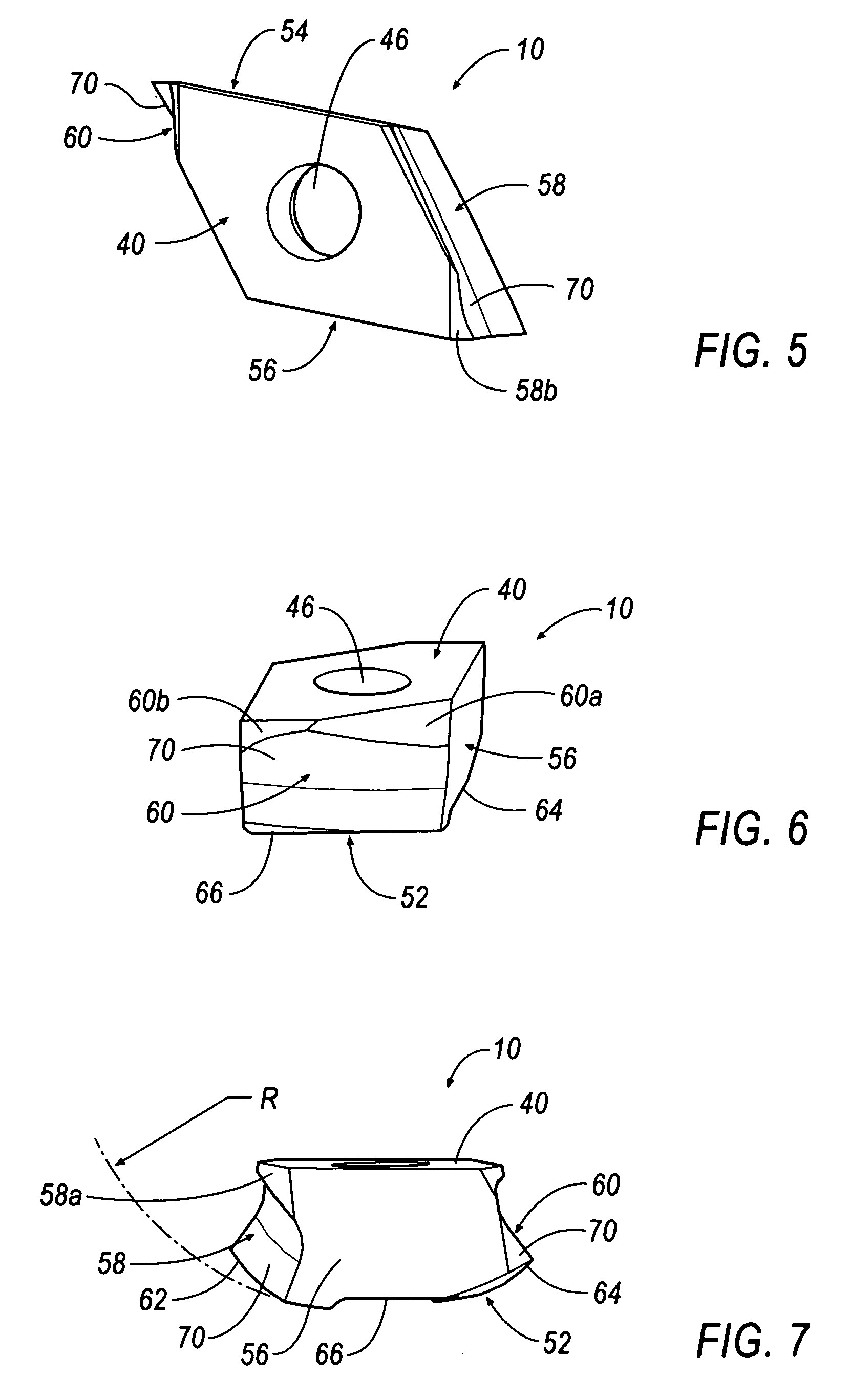 Helical cutting insert with axial clearance slash