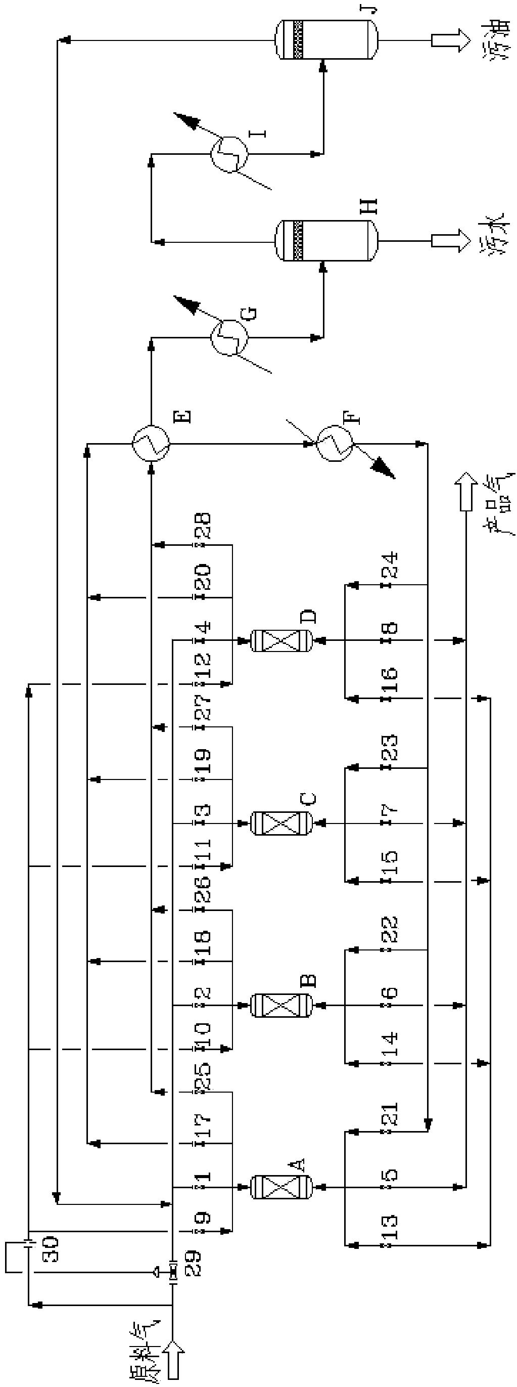 Device for dewatering and dealkylating methane-rich gas