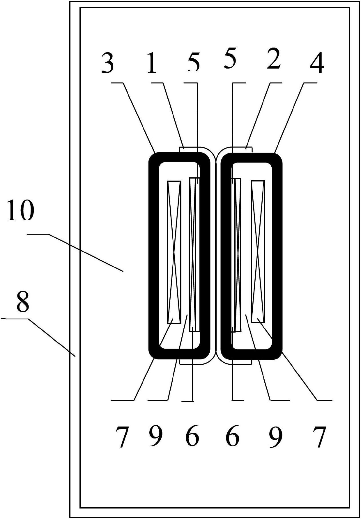 Shell-type transformer with improved heat dissipation performance