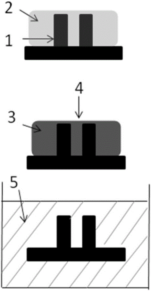 Method for fixing micro-nano structure in large aspect ratio on basis of gelation