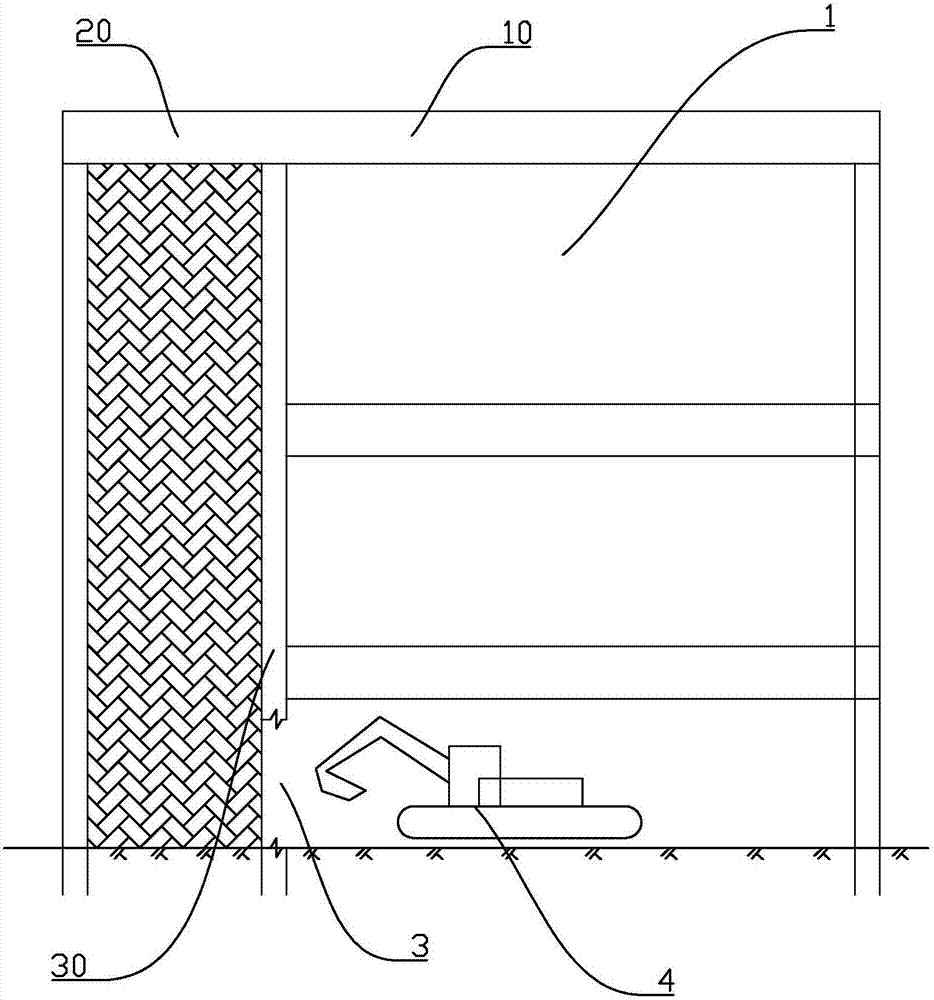 A small foundation pit excavation construction method adjacent to the excavated deep foundation pit