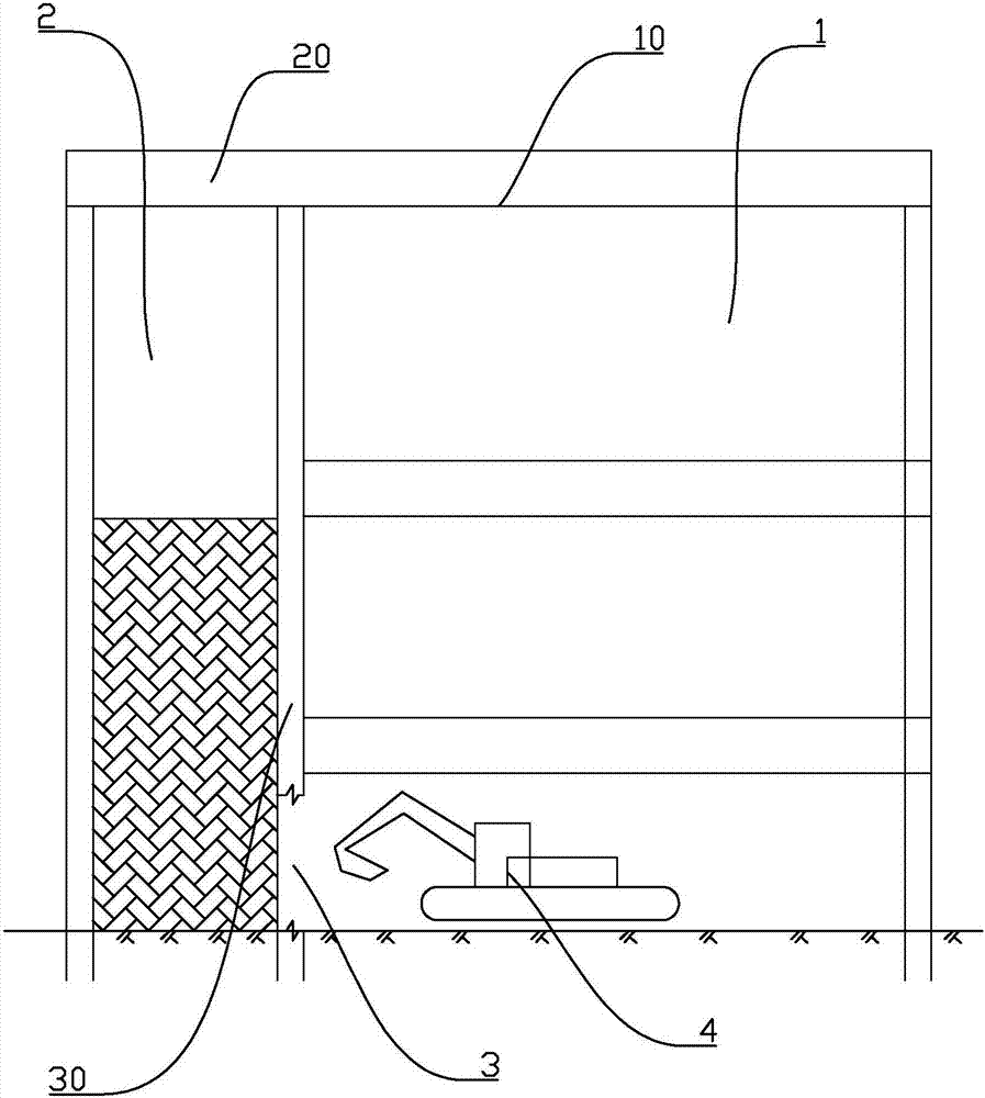 A small foundation pit excavation construction method adjacent to the excavated deep foundation pit