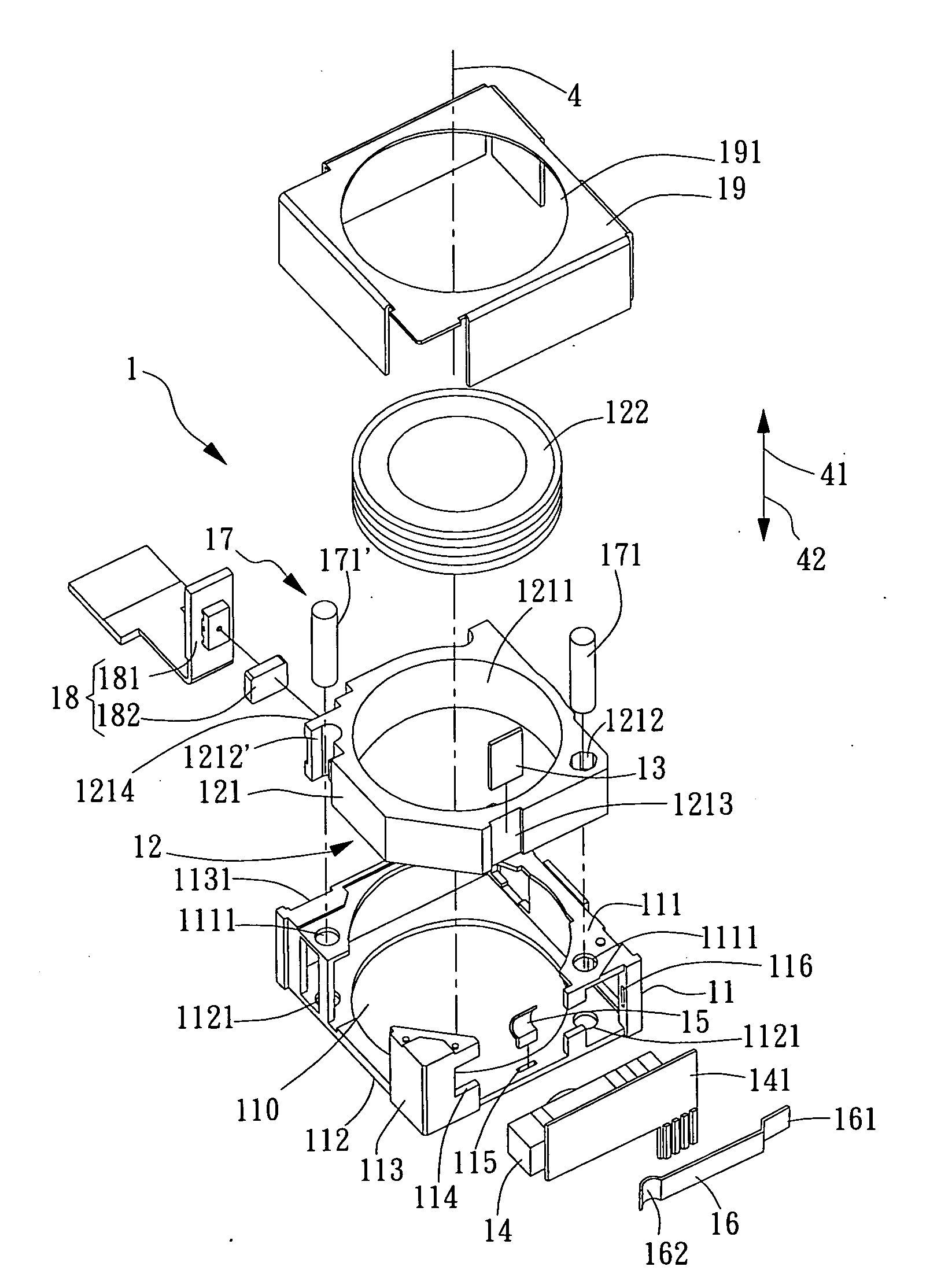 Piezoelectric driving module for lens