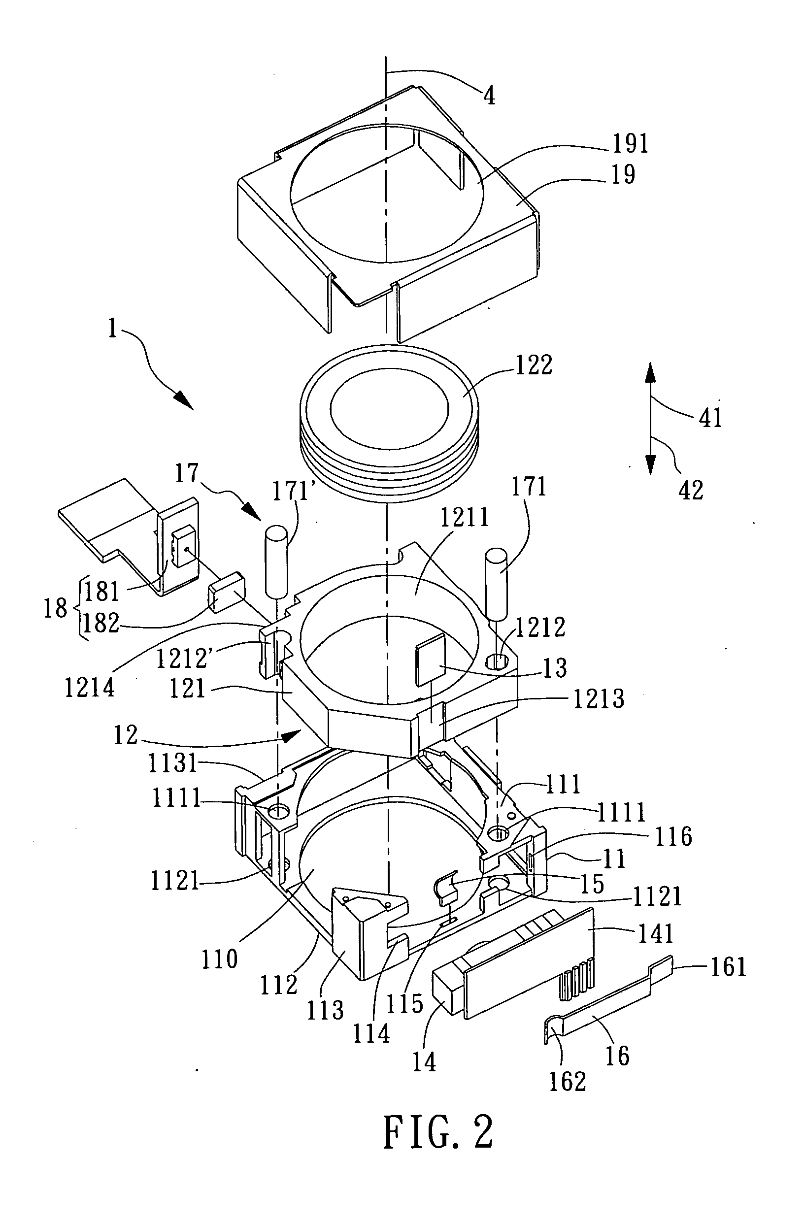 Piezoelectric driving module for lens