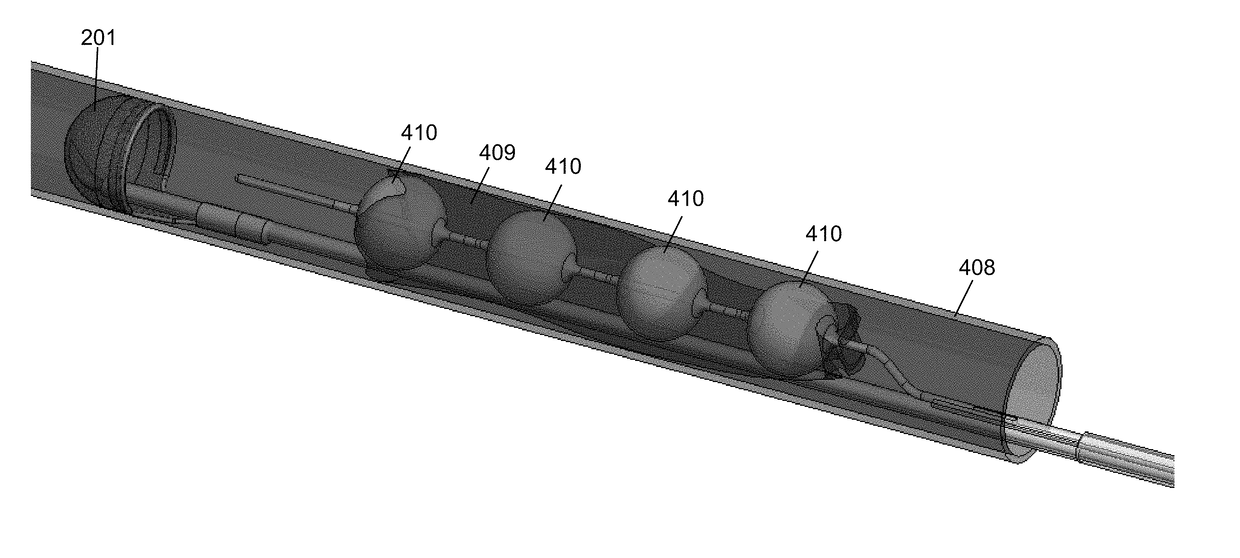 Axial lengthening thrombus capture system