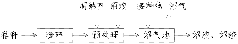 Household pure straw biogas fermentation process